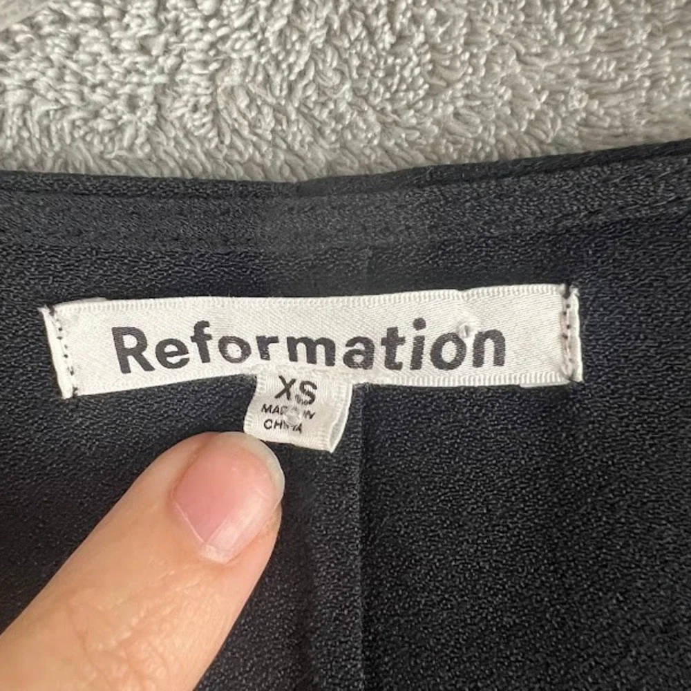 Reformation Nell Top Womens XS Black Puff Sleeve Romantic Clean Girl Cottagecore